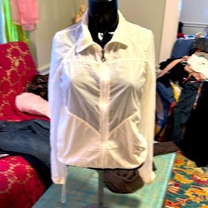 White windbreaker type jacket